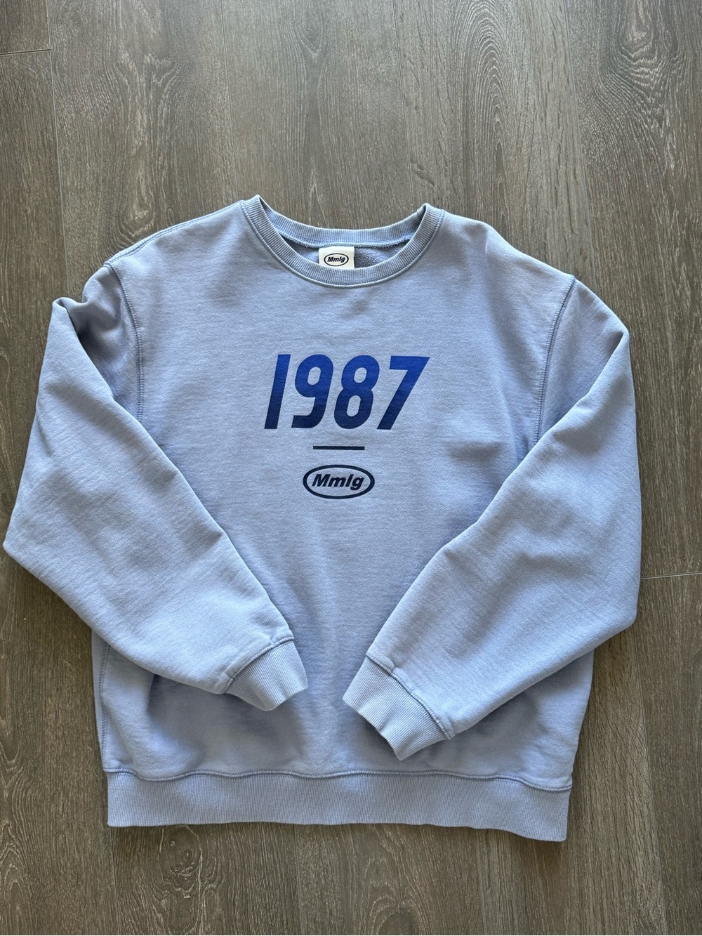 Korean brand Mmlg 1987 Light Blue Crewneck Sweatshirt